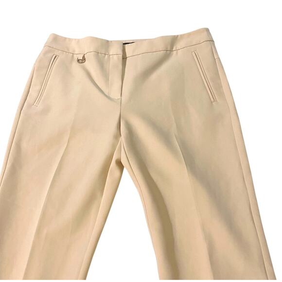 Adrianna Papell Cream Khaki Stretch Trouser Pants Beige Flat Front Workwear 6 - Picture 2 of 12